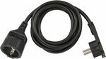 Quality Plastic Extension Cable with Flat Plug 2m H05VV-F3G1.5 black