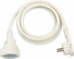 Quality Plastic Extension Cable with Flat Plug 2m H05VV-F3G1.5 white
