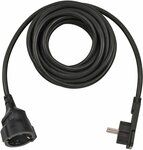 Quality Plastic Extension Cable with Flat Plug 5m H05VV-F3G1.5 black