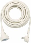 Quality Plastic Extension Cable with Flat Plug 10m H05VV-F3G1.5 white
