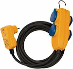 RCD Protected Cable IP54 with Powerblock 5m black H07RN-F 3G1.5