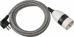 Quality Plastic Extension Cable with rotary switch and textile cladding 3m H05VV-F 3G1.5 black white