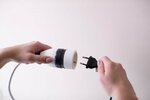Quality Plastic Extension Cable with rotary switch and textile cladding 3m H05VV-F 3G1.5 black white