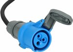 Industry CEE Adapter Cable 230V IP44 25m H07RN-F 3G2.5 CEE 230V 16A earthing contact plug and CEE coupling