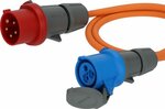 Camping Maritime adapter cable IP44 1.5m orange H07RN-F 3G2.5 CEE plug 400V 16A, CEE coupling 230V 16A
