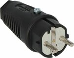 Rubber earthing plug 230V 16A IP54
