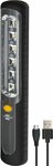 Rechargeable hand-held LED light HL 300 AD 300lm, with dynamo, hook, magnet, USB