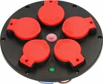 Professional Socket Outlet Mounting Plate 5-way, IP44, thermostat with standby indicator