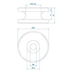 Rope hook round PVC diameter 30 x 15 mm
