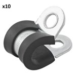 Cable clamp 8 mm with rubber protection x10 pieces