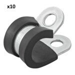 Cable clamp 10 mm with rubber protection x10 pieces