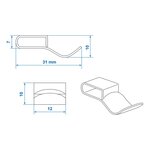 Chassis clip 28mm for cable x10 pieces