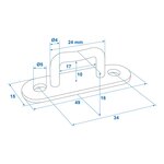 Trigger guard rectangular 24mm