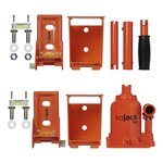 Hydraulic jack with leveller for twin axle