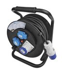 Cable reel CEE 25M 3x2.5mm² (2x Schuko + 1x CEE)