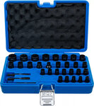 Twist Socket Set (Spiral Profile) / Screw Extractor (1/4) / (3/8) Drive Metric and Inch Sizes 32 pcs