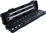 Double Ring and Swivel Head Ratchet Wrench Set extra long 27 pcs