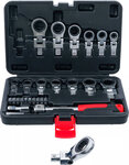 Push-Fit Ratchet Ring Wrench and Bit Set 6 - 20 mm 27 pcs