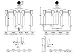 External/Internal Puller Set, 2-arm 8 pcs