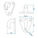 Rope hook plastic 45x39mm x10 pieces