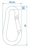 Carabine hook metal 5x50mm x10 pieces