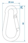 Carabiner metal 6x60mm x10 pieces