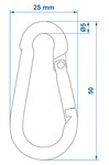 Stainless steel snap hook 5x50mm x10 pieces