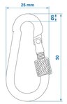 Metal snap hook 5x50mm with screw closure x10 pieces