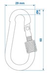 Metal snap hook 6x60mm with screw lock x10 pieces
