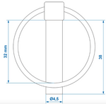Securing pin 4.5mm with ring x10 pieces
