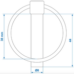 Securing pin 8mm with ring x10 pieces