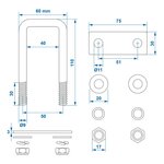 U-bracket 40mm angular - set of 2