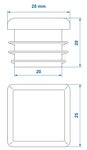 End cap 25x25mm x10 stuks