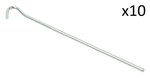 Tent peg 22cm metal with open eye x10 stuks