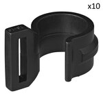 Tent clip for tent pole 20-25mm with slot black x10 stuks