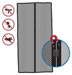 Door fly screen with magnetic closure