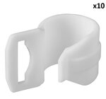 Tent clip for tent pole 20-25mm with slot white x10 pieces