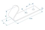 Screw-on Hook metal 72 x 21 x 2 mm x5 pieces