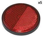 Reflector red 58mm self-adhesive with base plate x5 pieces