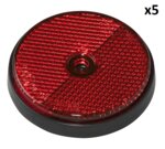 Reflector red 60mm screw mounting x5 pieces