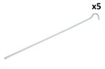 Tent peg 30cm metal with open eye x5 pieces