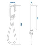 Hook metal with elastic loop for trailer net/tent/tarpaulin x10 pieces