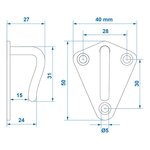 Rope hook metal 40x45mm welded x10 pieces
