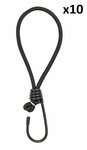 Tent tensioner elastic black with hook x10 pieces