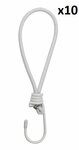 Tent tensioner elastic white with hook x10 pieces