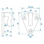 Rope hook metal 40x45mm x10 pieces