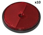 Reflector red 80mm screw attachment x10 pieces