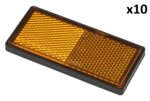 Orange reflector 85x39mm self-adhesive with base plate x10 pieces