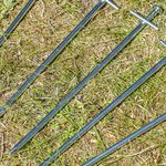 Metal ground peg 23 cm with welded cross pin x10 pieces