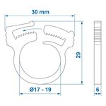 Snap hose clamp 17–19 mm x10 pieces